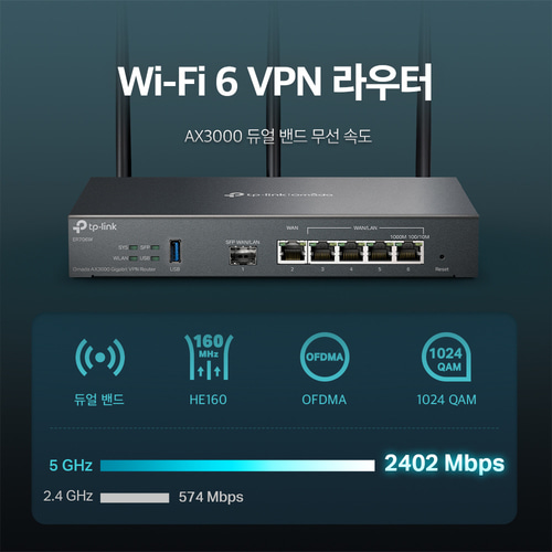 [TP-Link] ER706W AX3000 WiFi6 Omada 기가비트 VPN 라우터