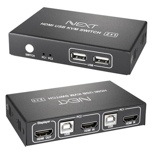 [NEXTU] 넥스트유 NEXT-7102KVM-4K 2:1 USB HDMI KVM 스위치 무전원